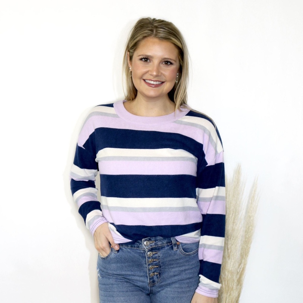 Purple stripped top